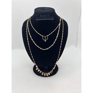 Stella & Dot 3 Strand Necklace Chevron Pendant W/ Rhinestones Various Chains